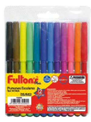PLUMON SCRIPTO PTA.FINA RED. CPO. PLAST. 12 COL. COL/SURTIDO FULTONS