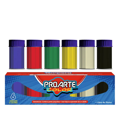  TEMPERA PROARTE   6 col FRASCO 15 CC