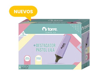 DESTACADOR PASTEL LILA TORRE