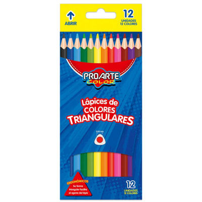 LAPICES DE COLOR PROARTE TRIANG.12 LARGOS