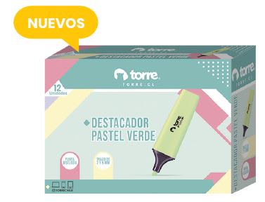 DESTACADOR PASTEL VERDE TORRE