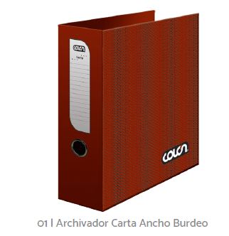 ARCHIVADOR COLON CARTA ANCHO BURDEO 818-AB