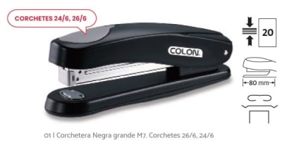 CORCHETERA COLON METAL GRD. M -7  NEGRO 20H