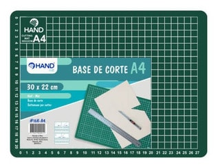 BASE DE CORTE 30X22CM 3MM A4 VERDE HAND
