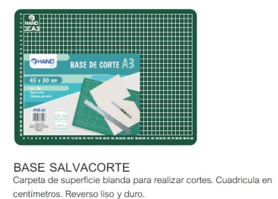 BASE DE CORTE 45X30CM 3MM A3 VERDE HAND