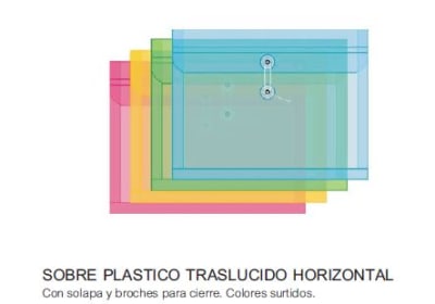 SOBRE PLASTICO TRASLUCIDO.HORIZONTAL
