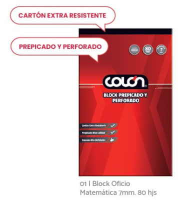 BLOCK COLON OFICIO MAT 7MM BO-32/80