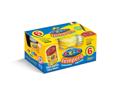 TEMPERA EN FRASCO 25ML 6 COLORES CARIOCA