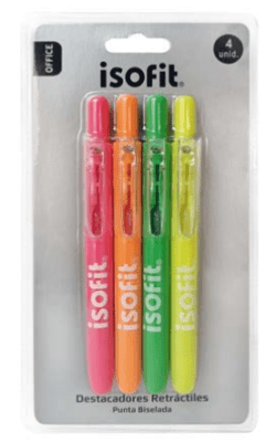 BLI.DESTACADOR RETRACTIL ISOFIT-DSG 4 UNI