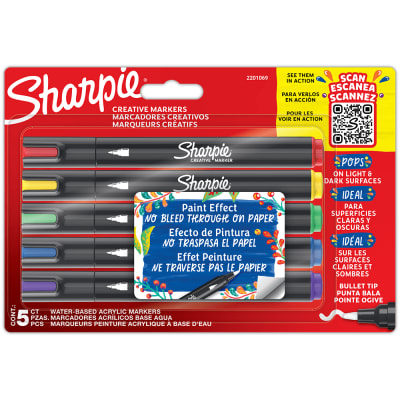 Marcador Sharpie Acrílico 5 colores surtidos