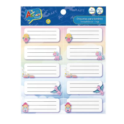 ETIQ. P/NOMBRES 3.5X7 10U DISEÑO NIÑAS