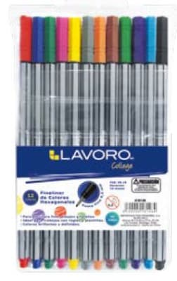 FINELINER 0,5MM 12 COLORES LAVORO