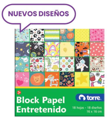 BLOCK PAPEL ENTRETENIDO 18 HJS 16X16 TORRE
