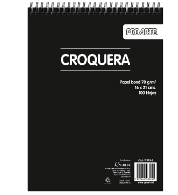 CROQUERA PROARTE 16X21 CM 100 HOJAS 