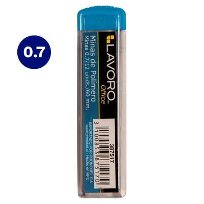 MINAS POLIMERO 0.7 MM. 12 UN. LAVORO
