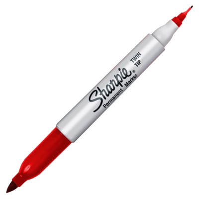 Marcador permanente Sharpie doble punta rojo