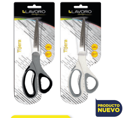 TIJERA MULTIUSO 8 1/4 MANGO PLASTICO Y GOMA EN BLISTER