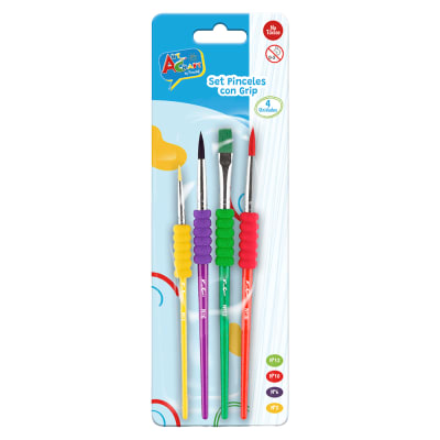 SET 4 PINCELES CON GRIP