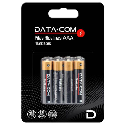 Pila alcalina AAA display 4 unidades en Blister DATACOM