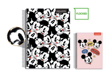 CUAD. PROARTE FLOCKED MICKEY CARTA 150 HJS 7MM