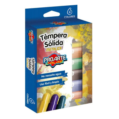 TEMPERA PROARTE SOLIDA  6 COLORES METALICO