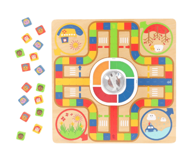 JUEGO LUDO Y CARRERA MADERA