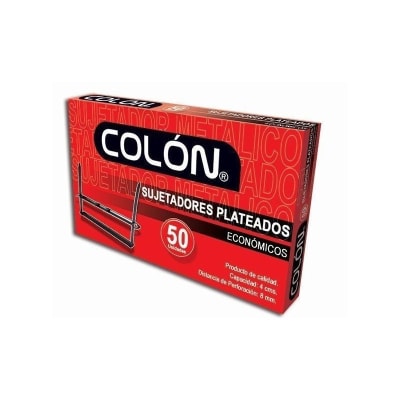 SUJETADOR ECONOMICO PLATEADO COLON 50 UNIDADES