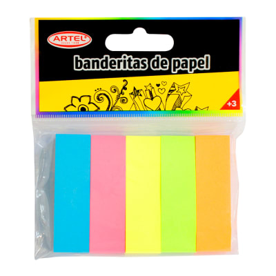 Marcador pagina papel 5 colores 100h