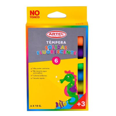 Tempera Solida Fluorescente 6 col.