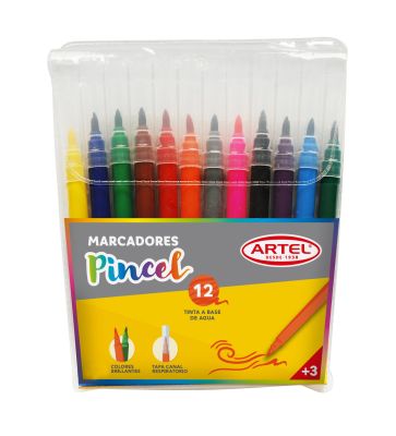 Est. 12 marcadores Punta Pincel ARTEL