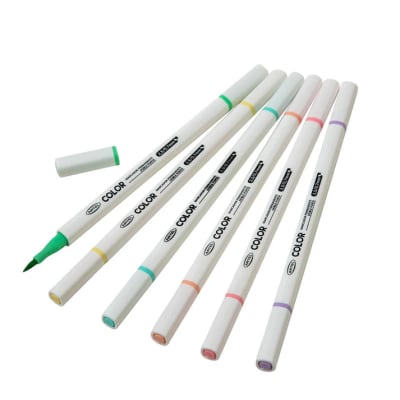 Est. Marcadores pastel doble punta 6 col