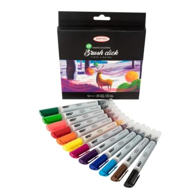 Est. Marcadores Brush Click 12 colores