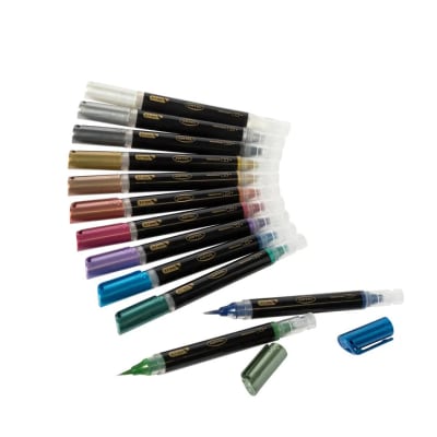 Est. Marcadores Brush Click 12 col metal