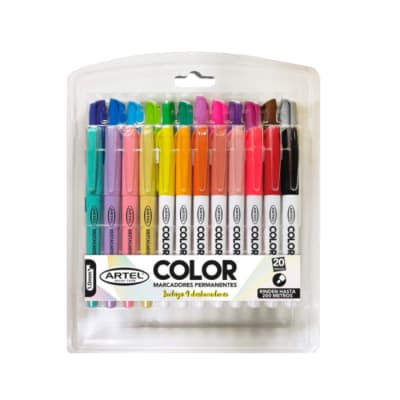 Marcador Permante x20un Col. + 4Dest/Pas