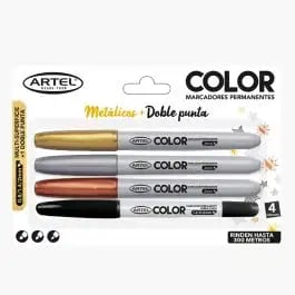 Bl.Marcador Perm.3 Metalicos+ 1 D/Punta