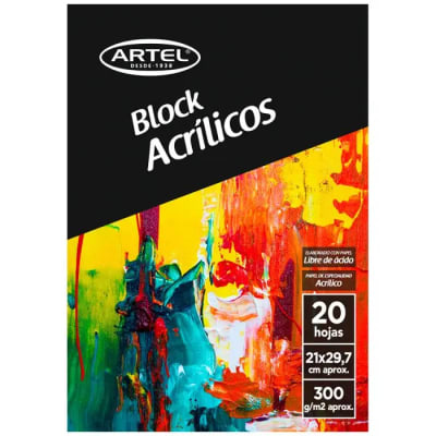 Block Acrílicos 300gr A4 25 Hjs