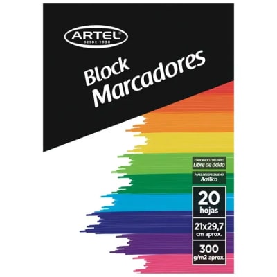 Block Marcadores 120gr A4 25 Hjs