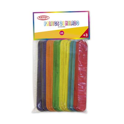 Palos de helados grande  25 pcs color