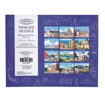 Block para colorear Paisajes de Chile