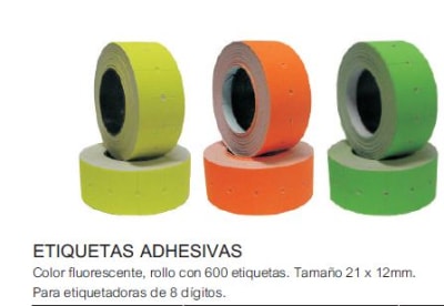 ETIQUETAS FLUORESCENTE-AMARILLA 600U.21x12