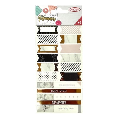 Stickers RoseGoldBlack 4 hojas(170X90MM)