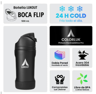 Botella Flip 500 ml  Negro