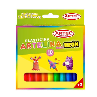 PLASTICINA NEON 10 UNIDADES