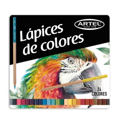 Estuche Metalico X 24 Lapices Co 4mm Art