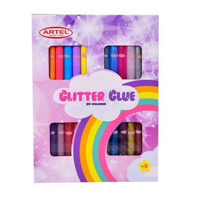 SET GLITTER GLUE ARTEL 13G 20 COLORES