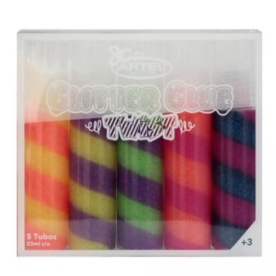 Glitter  Glue Doble color 5  colores 23g