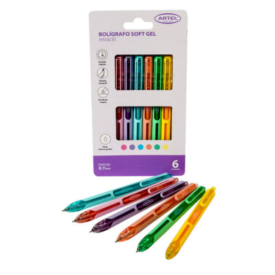BL. Bolígrafos Gel 6un colores pastel