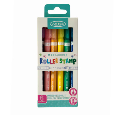 Est. Marcadores Roller Stamp 6 colores
