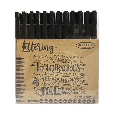 SET. MARCADORES LETTERING 12 PUNTAS NEG