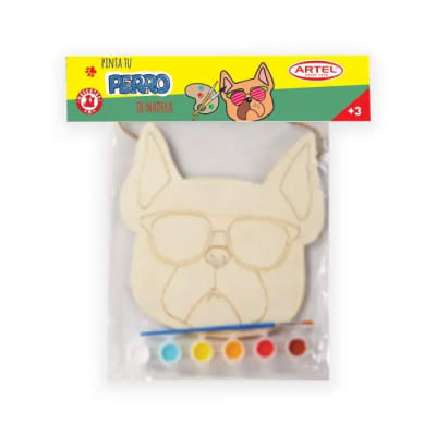 Figura Madera Colorear Perro